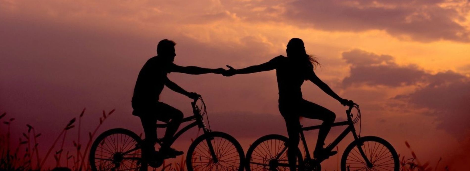 Couple on bikes