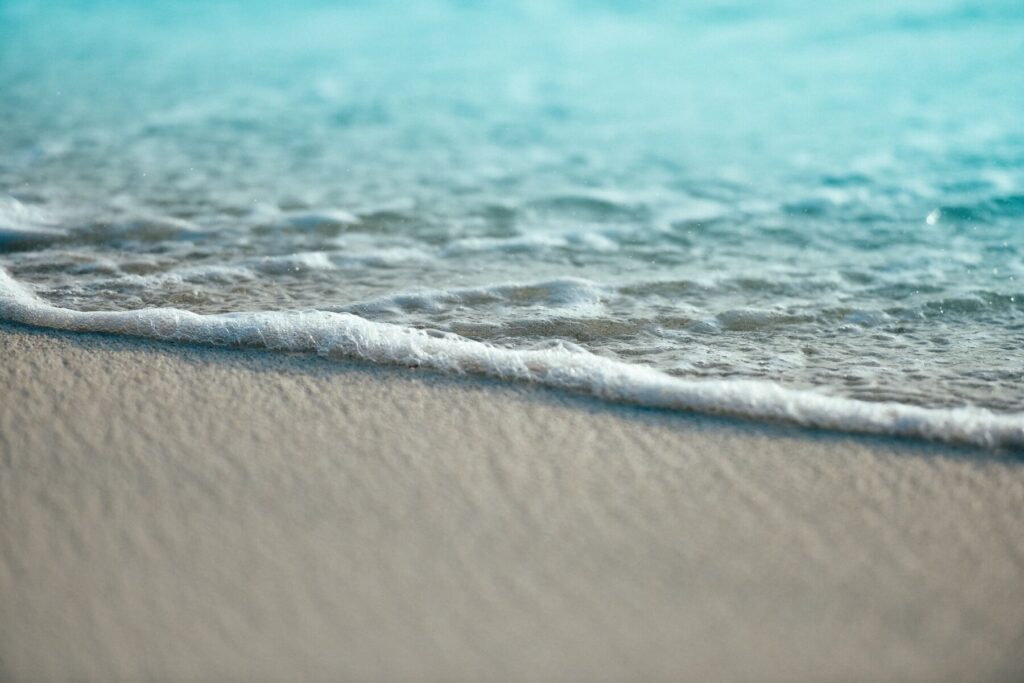 close up of ocean and beach