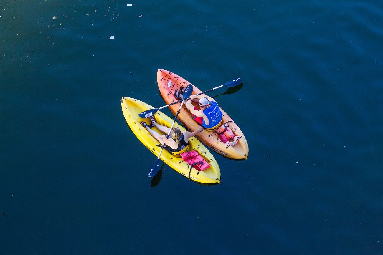 a couple kayaking in Myakka State Park